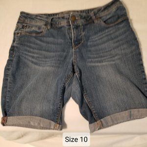 Jean shorts, size 10, blue denim